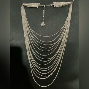 Elegant Silver Layered Necklace